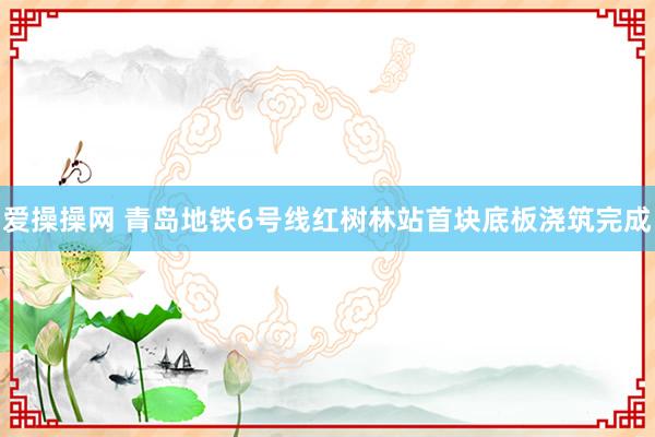 爱操操网 青岛地铁6号线红树林站首块底板浇筑完成