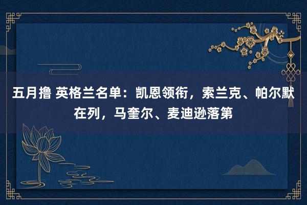 五月撸 英格兰名单：凯恩领衔，索兰克、帕尔默在列，马奎尔、麦迪逊落第