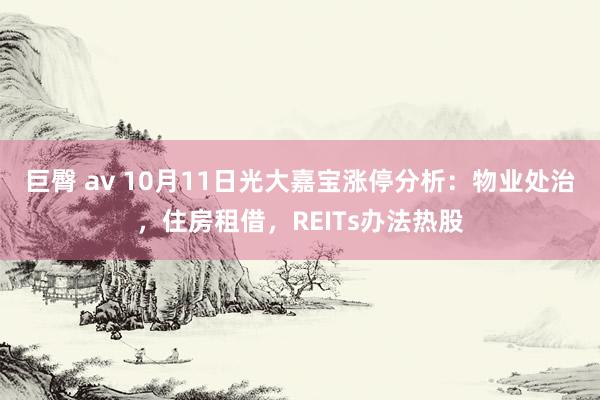 巨臀 av 10月11日光大嘉宝涨停分析：物业处治，住房租借，REITs办法热股