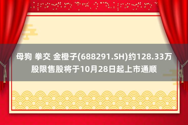 母狗 拳交 金橙子(688291.SH)约128.33万股限售股将于10月28日起上市通顺