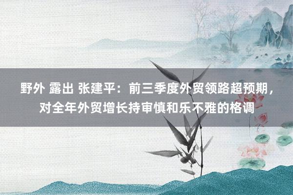 野外 露出 张建平：前三季度外贸领路超预期，对全年外贸增长持审慎和乐不雅的格调