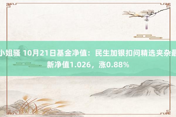 小姐骚 10月21日基金净值：民生加银扣问精选夹杂最新净值1.026，涨0.88%