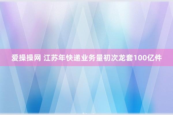 爱操操网 江苏年快递业务量初次龙套100亿件