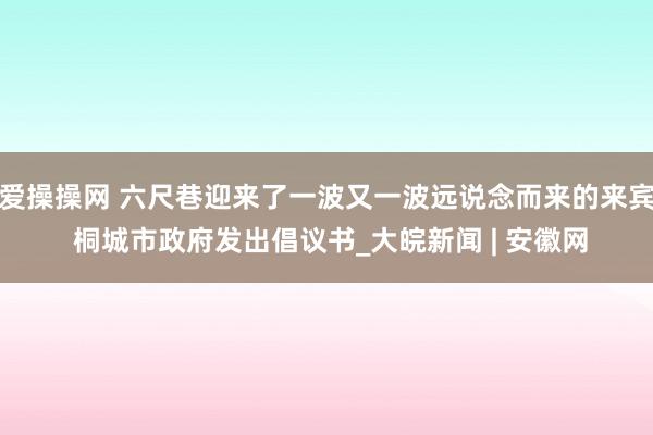 爱操操网 六尺巷迎来了一波又一波远说念而来的来宾 桐城市政府发出倡议书_大皖新闻 | 安徽网