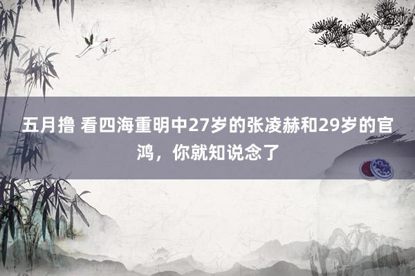 五月撸 看四海重明中27岁的张凌赫和29岁的官鸿，你就知说念了