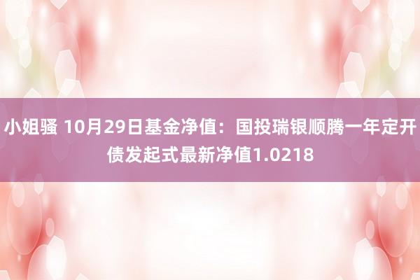 小姐骚 10月29日基金净值：国投瑞银顺腾一年定开债发起式最新净值1.0218