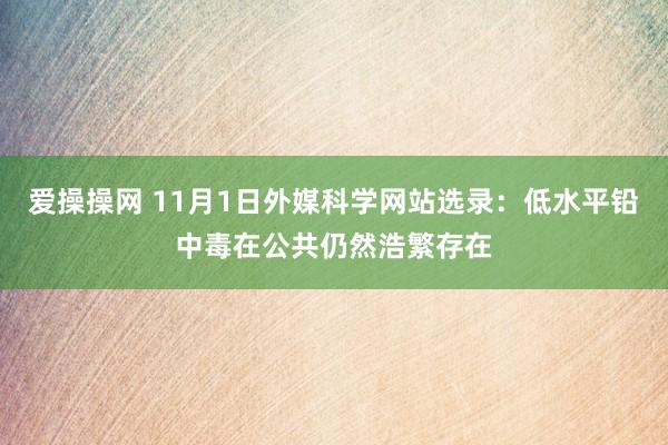 爱操操网 11月1日外媒科学网站选录：低水平铅中毒在公共仍然浩繁存在