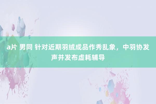 a片 男同 针对近期羽绒成品作秀乱象，中羽协发声并发布虚耗辅导