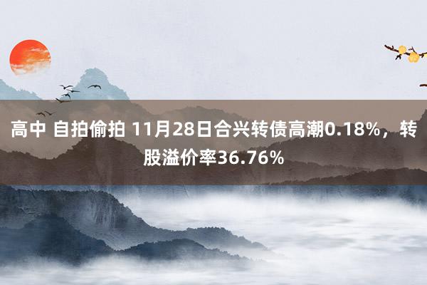 高中 自拍偷拍 11月28日合兴转债高潮0.18%，转股溢价率36.76%