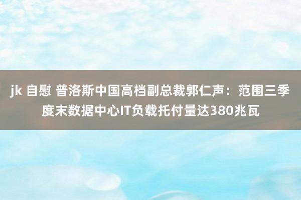 jk 自慰 普洛斯中国高档副总裁郭仁声：范围三季度末数据中心IT负载托付量达380兆瓦