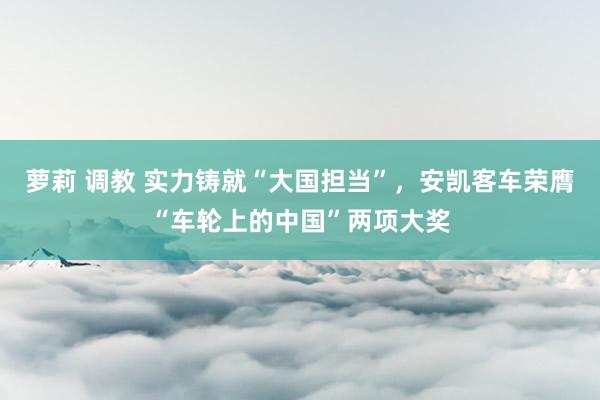 萝莉 调教 实力铸就“大国担当”，安凯客车荣膺“车轮上的中国”两项大奖