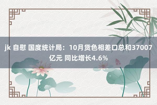 jk 自慰 国度统计局：10月货色相差口总和37007亿元 同比增长4.6%