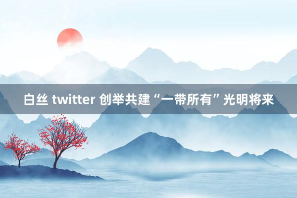 白丝 twitter 创举共建“一带所有”光明将来