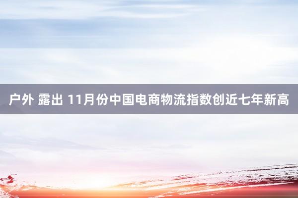 户外 露出 11月份中国电商物流指数创近七年新高