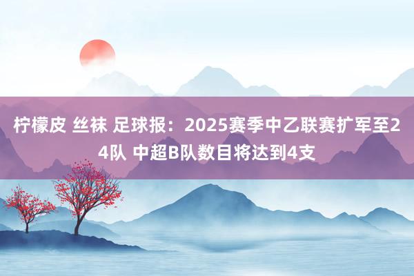 柠檬皮 丝袜 足球报：2025赛季中乙联赛扩军至24队 中超B队数目将达到4支