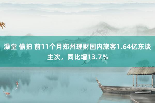 澡堂 偷拍 前11个月郑州理财国内旅客1.64亿东谈主次，同比增13.7％