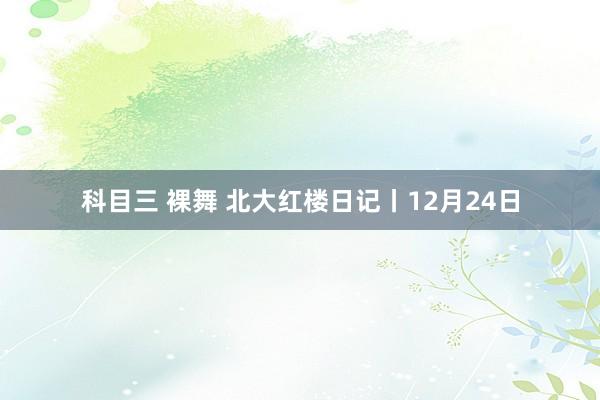 科目三 裸舞 北大红楼日记丨12月24日