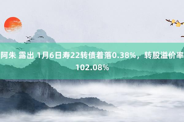 阿朱 露出 1月6日寿22转债着落0.38%，转股溢价率102.08%