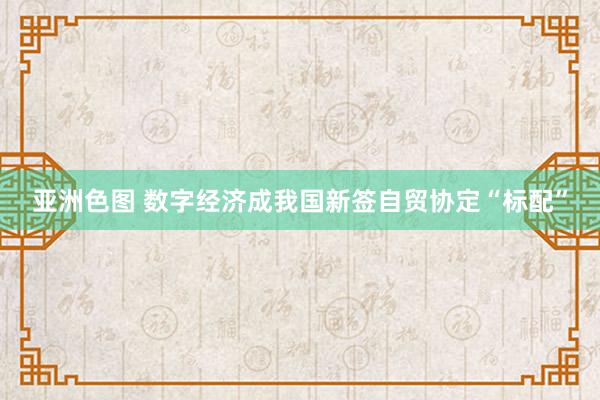 亚洲色图 数字经济成我国新签自贸协定“标配”