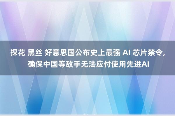 探花 黑丝 好意思国公布史上最强 AI 芯片禁令， 确保中国等敌手无法应付使用先进AI