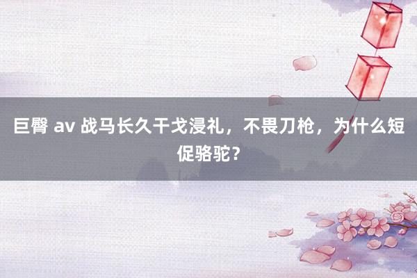 巨臀 av 战马长久干戈浸礼，不畏刀枪，为什么短促骆驼？